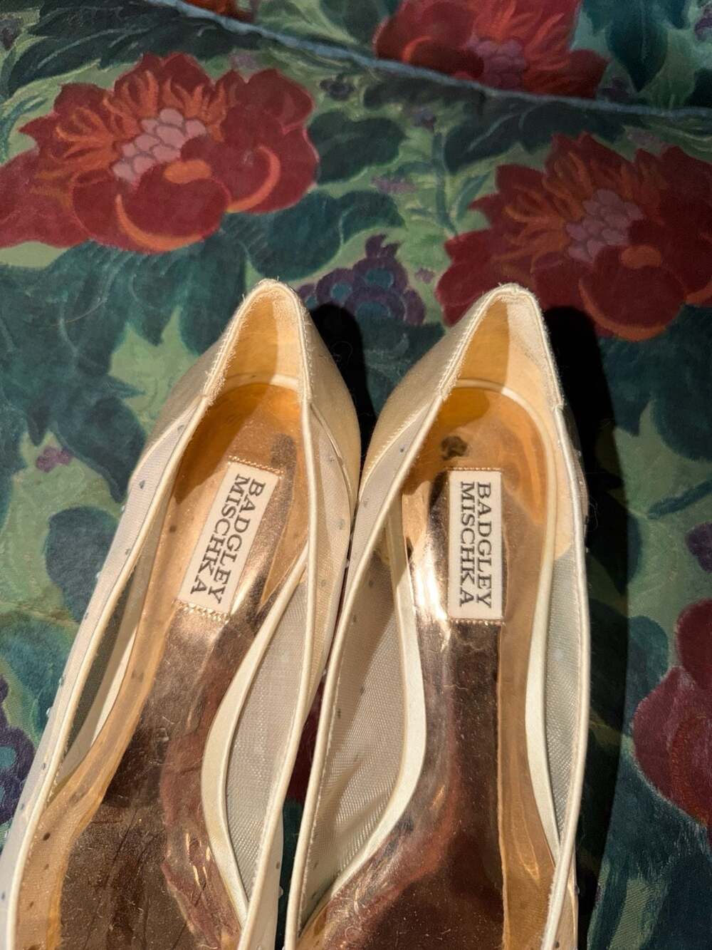 Badgley Mischka Quinn Embellished Pointed Toe Evening Flats - Picture 7 of 7